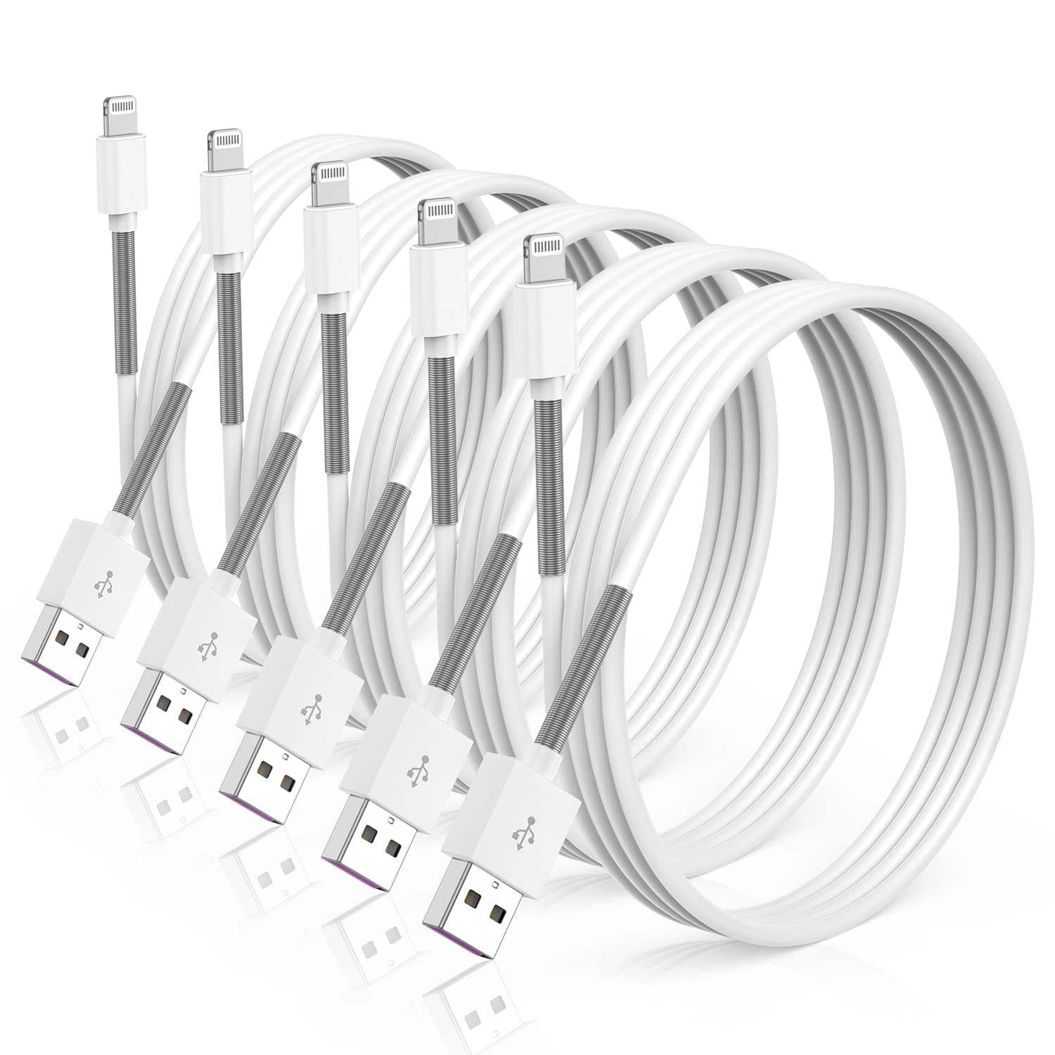 5Pack 1ft Short iPhone Charger Cable, [Apple MFi Certified] Hcoob Lightning Cable 1 Feet, Nylon Briaded 1 Foot Charging Cord USB A Cable for Apple iPhone 13/13 Pro Max/12/12 Pro Max/11/XS/XR/, iPad