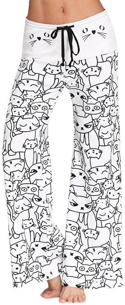 Womens High Waist Leggings Yoga Pants Pajama Pants Palazzo Lounge Pants
