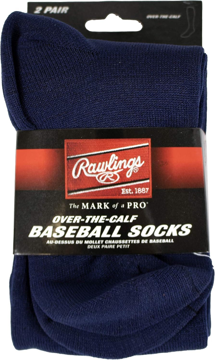 Rawlings Baseball/Fastpitch Softball Socks | 2 Pair | Multiple Sizes/Colors