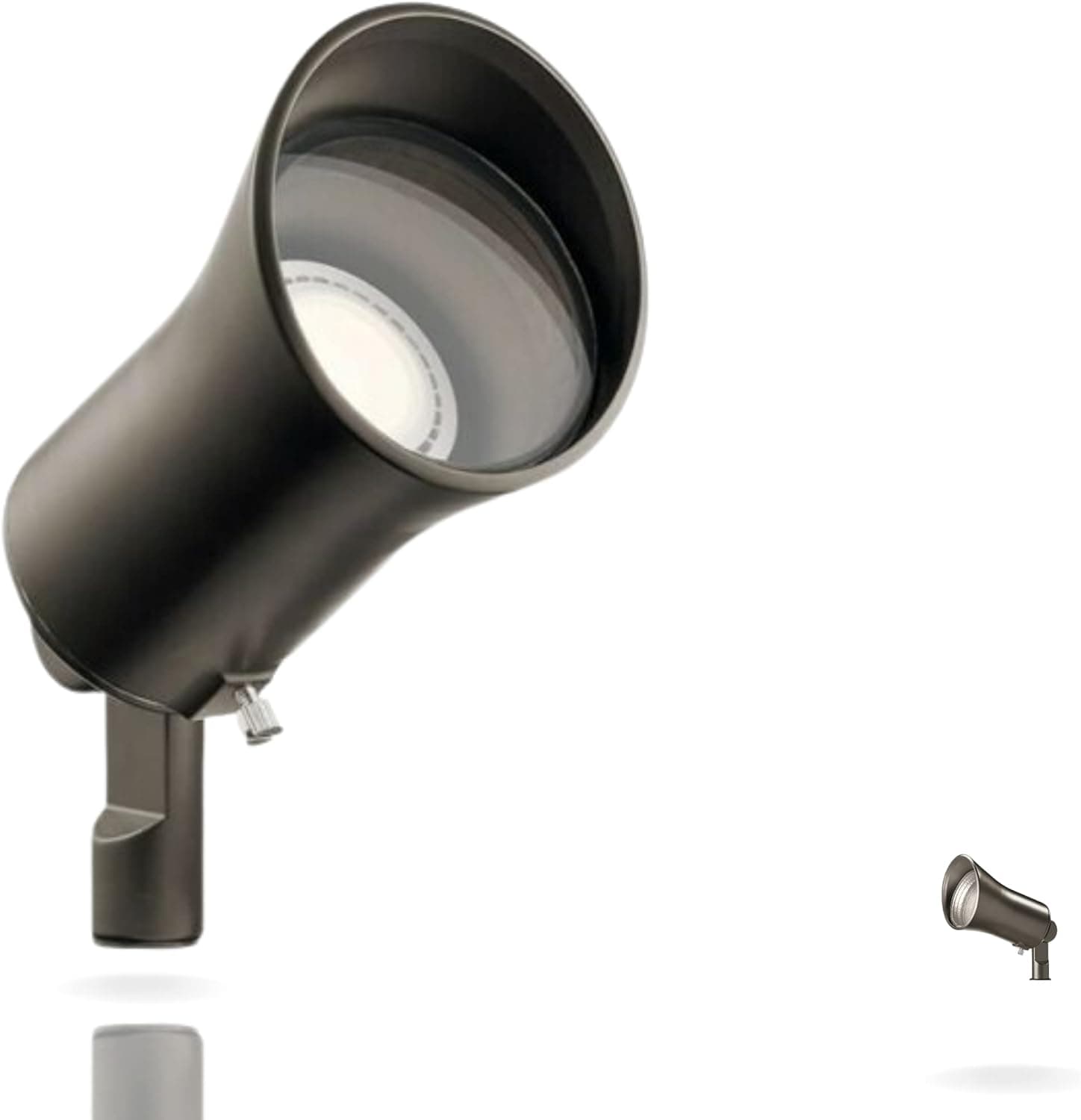 Kichler 28310; Plug-in LED Accent Spotlight 5-Watt (40 W Equivalent) Olde Bronze 12V; 3000K GU5.3 Base Bulb Included, UpLighting, Tree Landscape Lighting Fixtures, Patio, Elegant Design for Outdoors