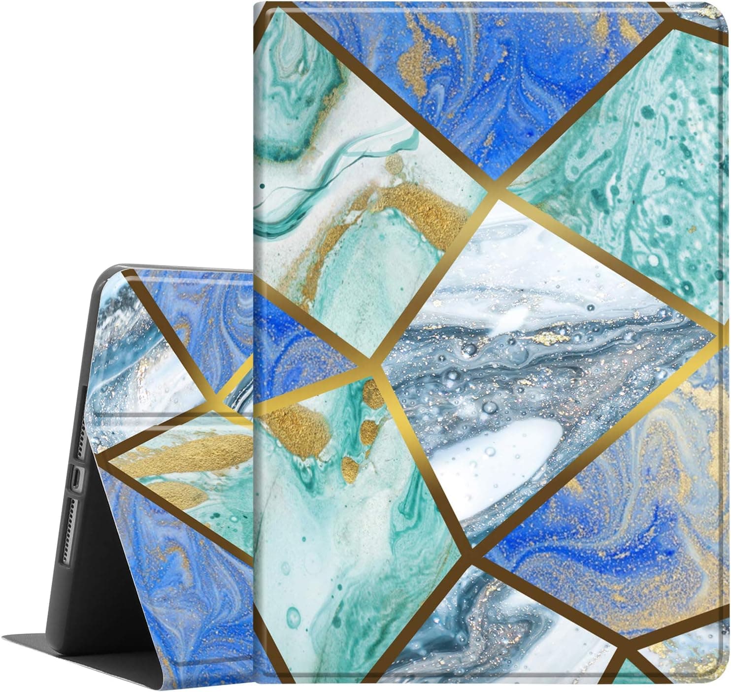 Famavala Slim Soft TPU Case Cover Compatible with 9.7-Inch iPad 9.7 2018 6th / 2017 5th / Air 2 / Air Tablet (BlueMarble)