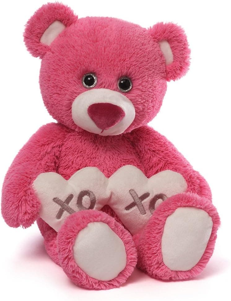 Gund Valentine's Gemma Red Teddy Bear Holding 2 Hearts