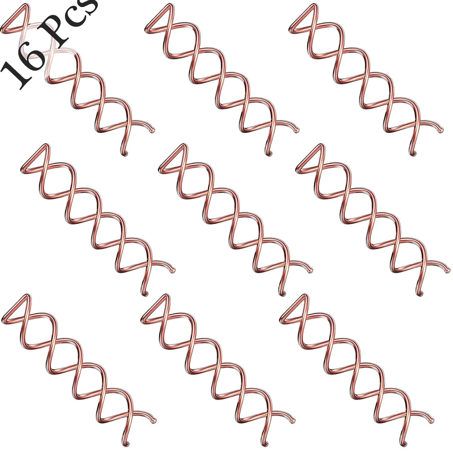 16 Pack Spiral Hair Pins, Spin Pins, Spiral Bobby Pins - Non-scratched Rounded Tips for DIY Hair Style, Gifts for Women