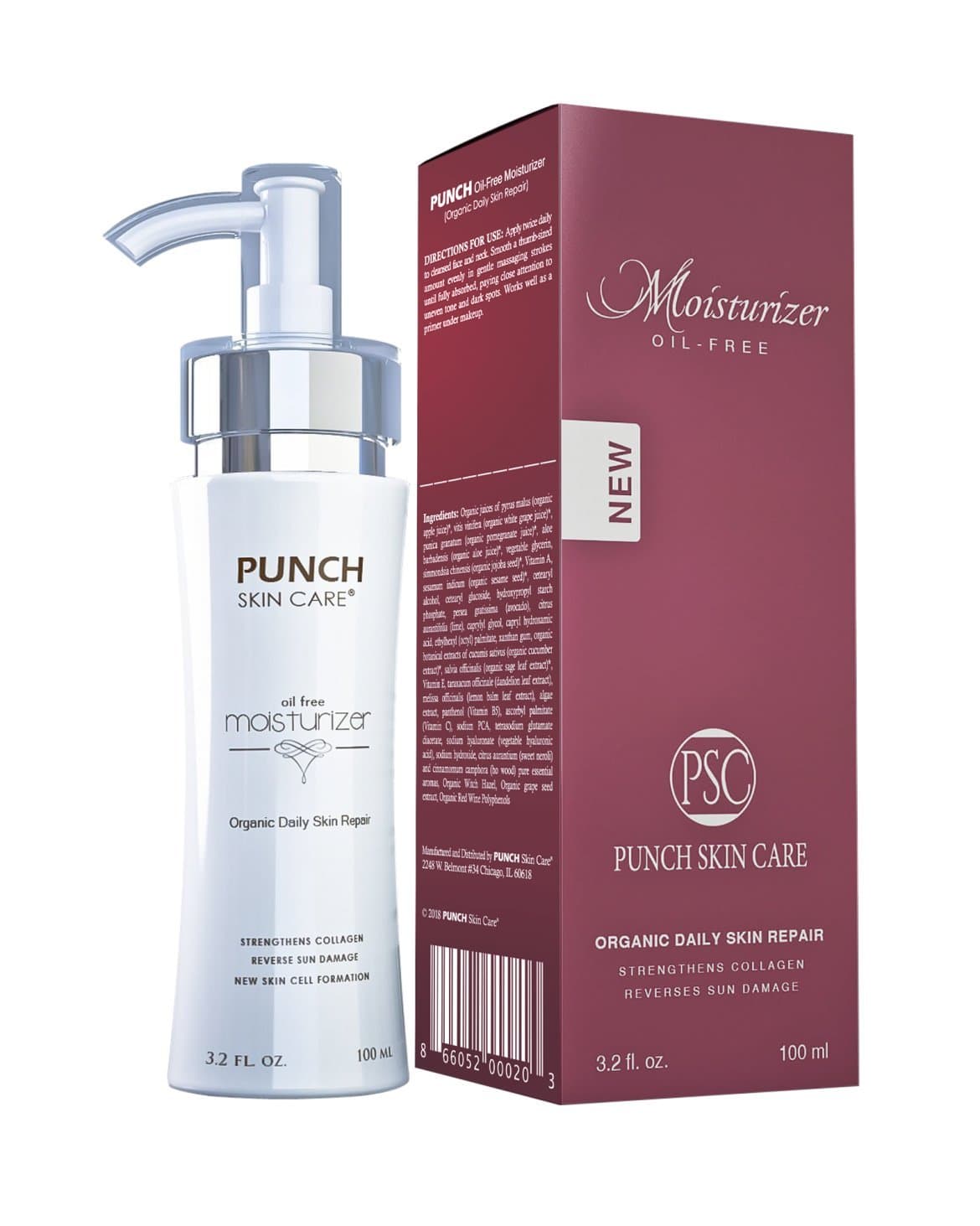 Punch Skin Care Upgrade Your Skin Premium Daily Skin Repair Facial Moisturizer | All Natural Oil-Free Facial Moisturizing, (3.2 fl. oz)