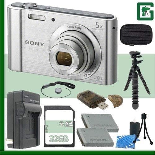 Sony DSC-W800 Digital Camera (Silver) + 32GB The Pixel Connection Bundle 2