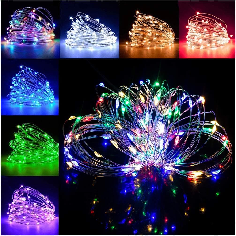 100LEDs 33Ft LED Fairy Lights USB Powered LED String Lights with Remote, 16 Color Changing Lights Twinkle Firefly Lights for Bedroom Party Wedding Christmas, Patio