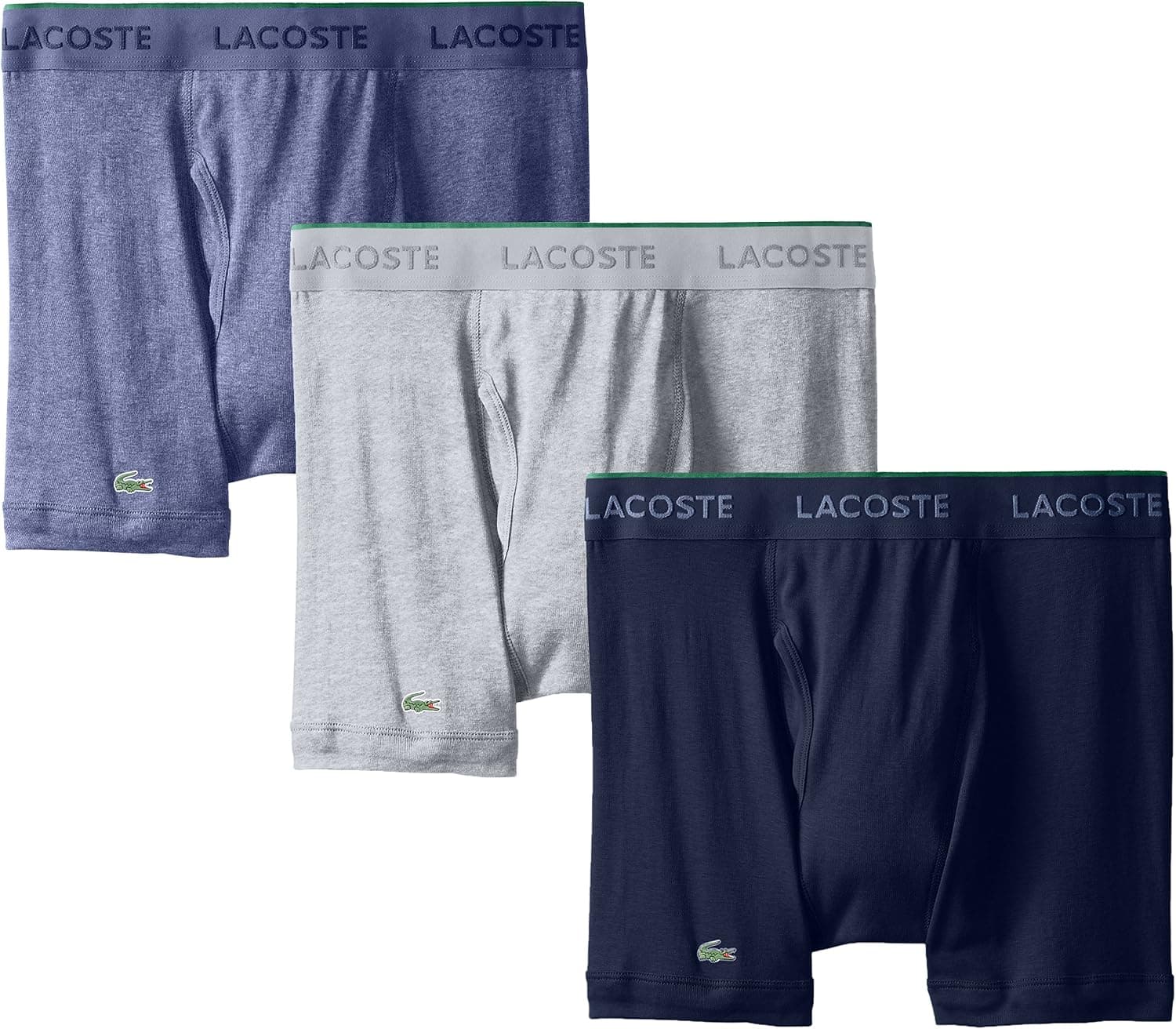 Lacoste Men's 100% Cotton Boxer Brief Underwear, Multipack