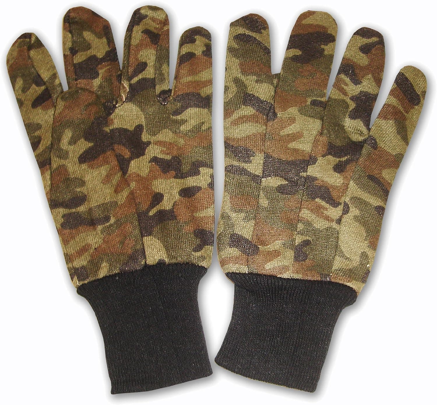 Cordova Safety Products Green Camouflage Jersey Gloves, Camo Green, Large, 12-Pack