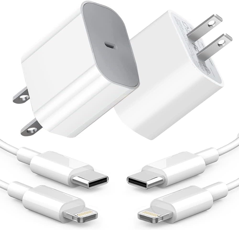 iPhone Fast Charger, 2Pack [Apple MFi Certified] 20W PD Power Adapter USB C Wall Charger with 6FT Type C to Lightning Cable Compatible iPhone 13/12/12 Mini/12Pro/12 Pro Max/11/11 Pro Max/Xs/XR/X