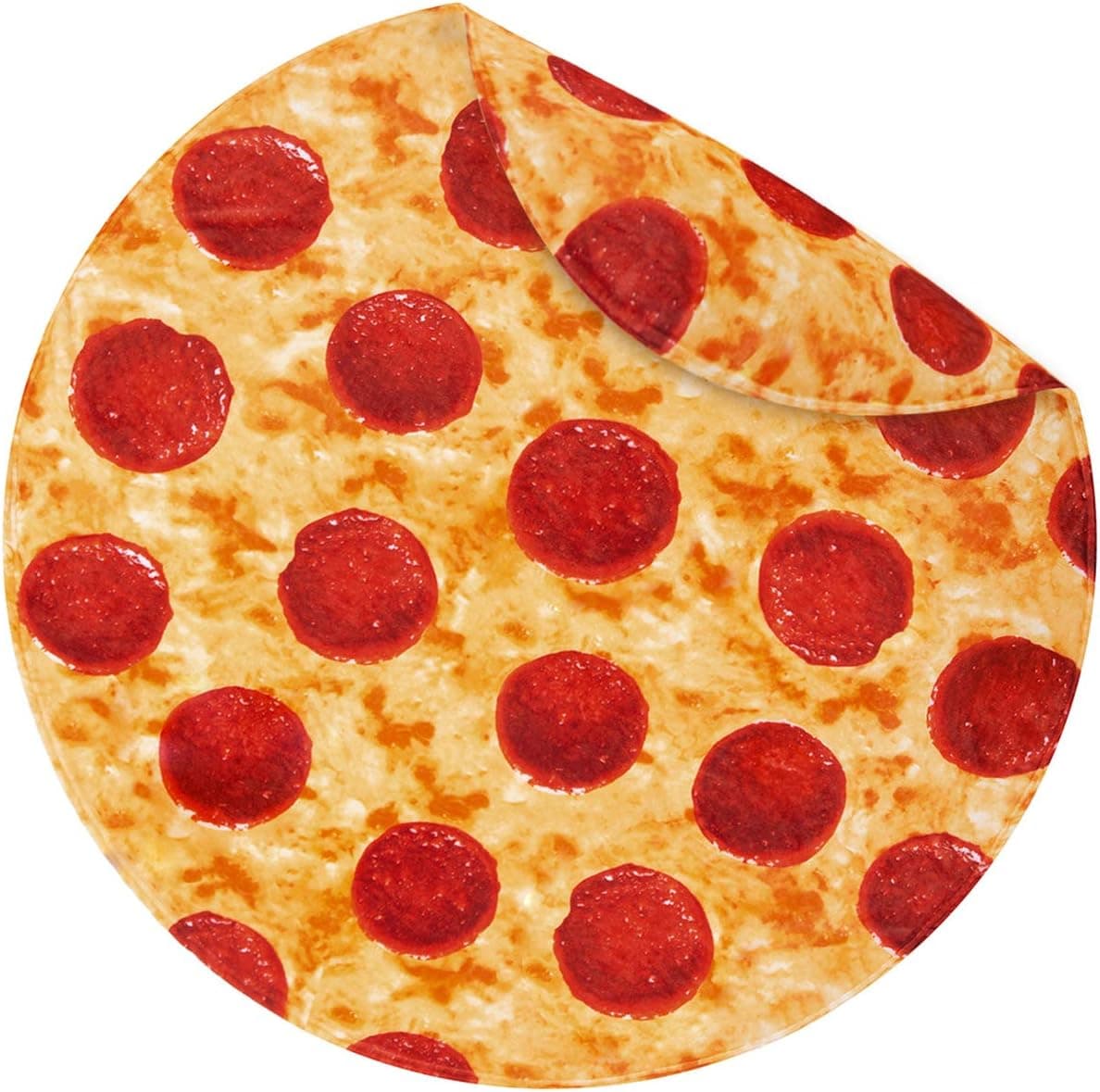 Jorbest Pizzas Blanket for Kids and Adults, Double Sided Funny Food Blankets for Adults, Novelty Gifts for Teens, 285 GSM Soft Flannel Taco Blanket, 60 inches Red