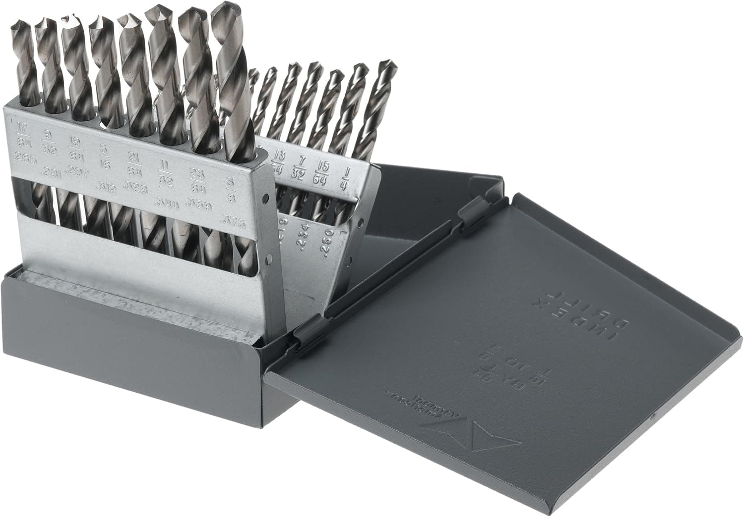Vermont American 10141 21 Piece 1/16-Inch to 3/8-Inch Twist Drill Bit Assortment in Metal Index