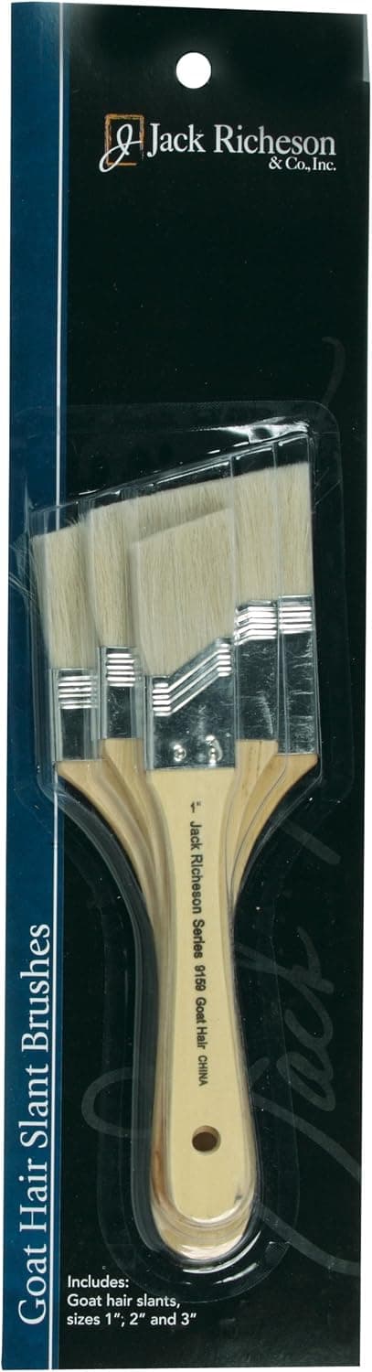 Jack Richeson & Co. 915990 Goat Hair Brushes Short Handle, Set of 3