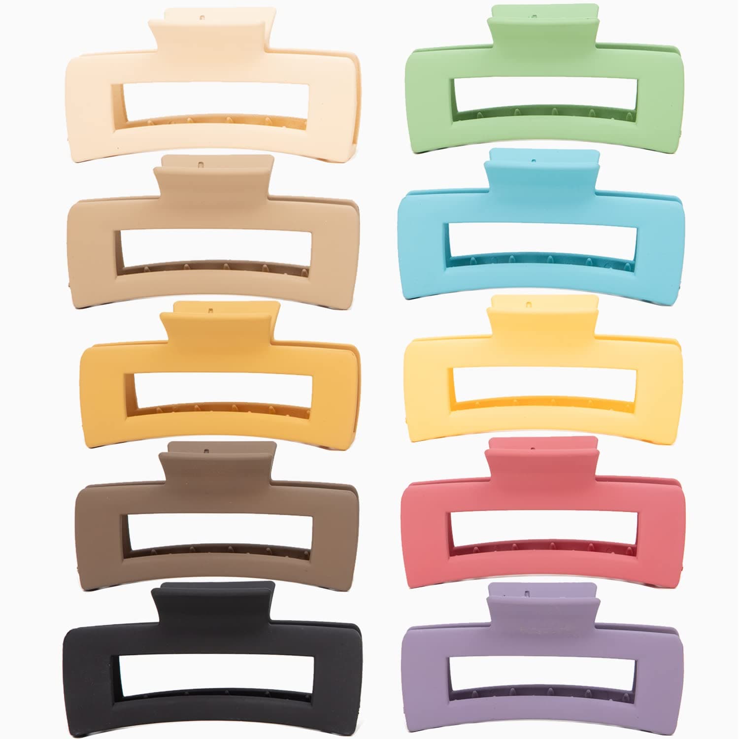 10 Pack 4.2" Large Hair Clips,Claw Clips,Hair Clips for Women & Girls,10 Colors Strong Hold Matte Claw Hair Clips for Women Thick Hair & Thin Hair, 90's Vintage Hair Clip