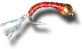 BH Zebra Midge - Red Fly Fishing Fly