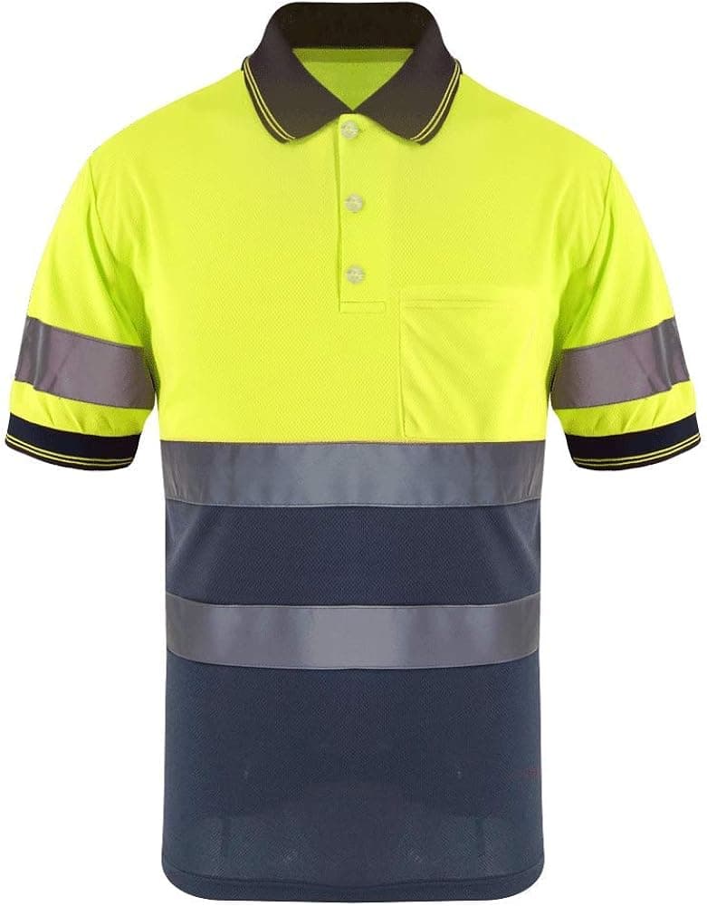 SMASYS Safety Polo Shirt- Reflective Construction Hi-viz Work Wear t Shirts with Pockets for Women and Men