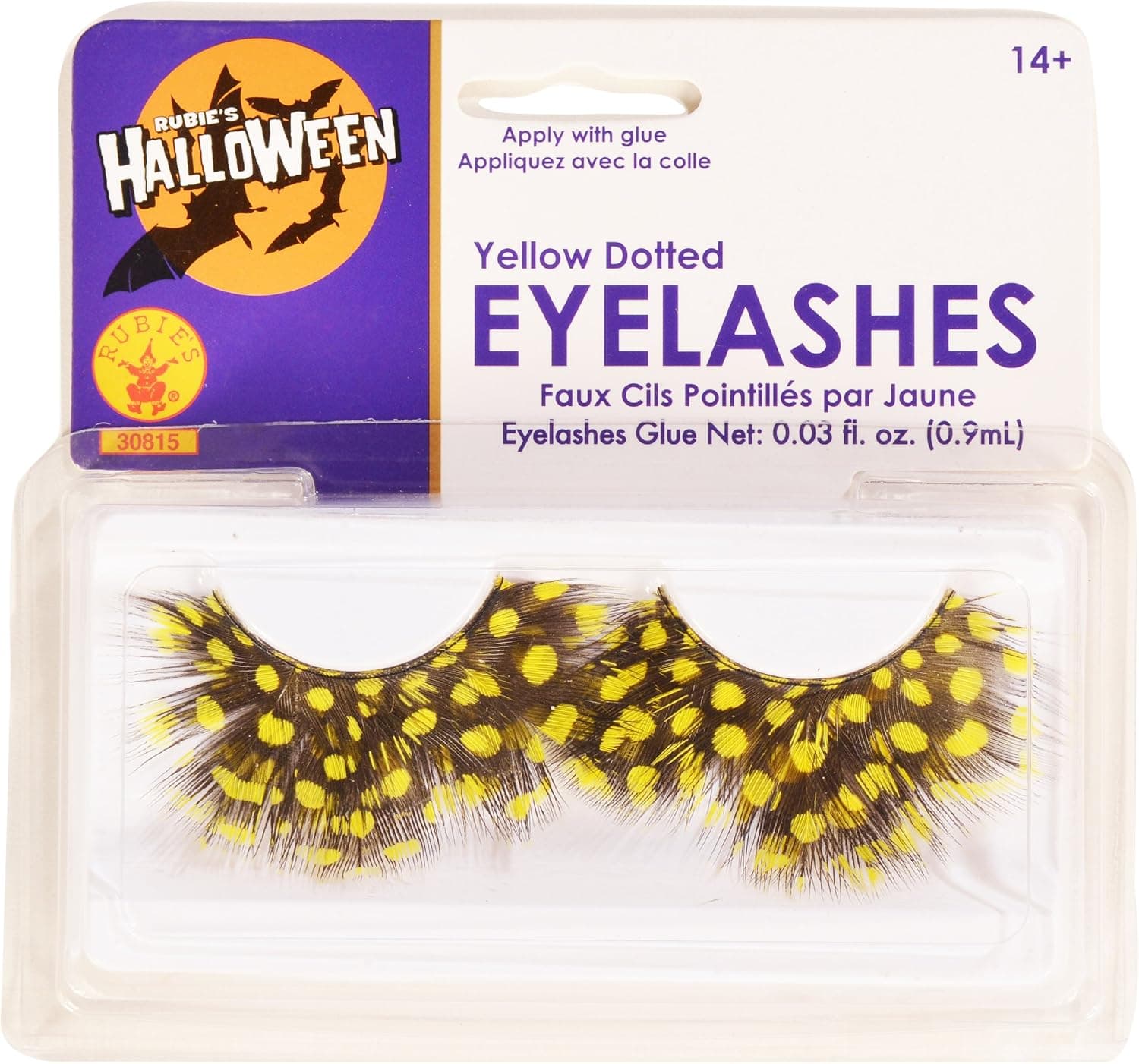 Rubies Yellow Dotted Eyelashes and Adhesive