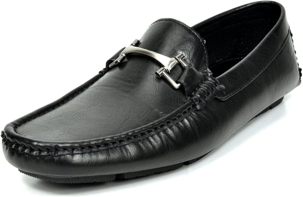 Bruno Marc Men's Oakland-02 Black Driving Loafers Moccasins Shoes Size 8 M US