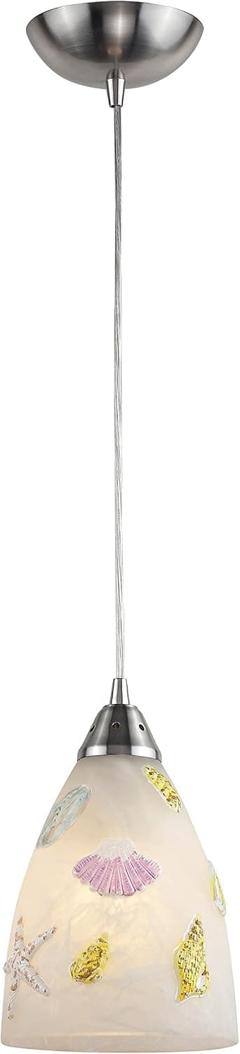 Elk Home 20000/1 Seashore Configurable Multi Satin Nickel Finish Pendant Light, 7W X 7D X 10H