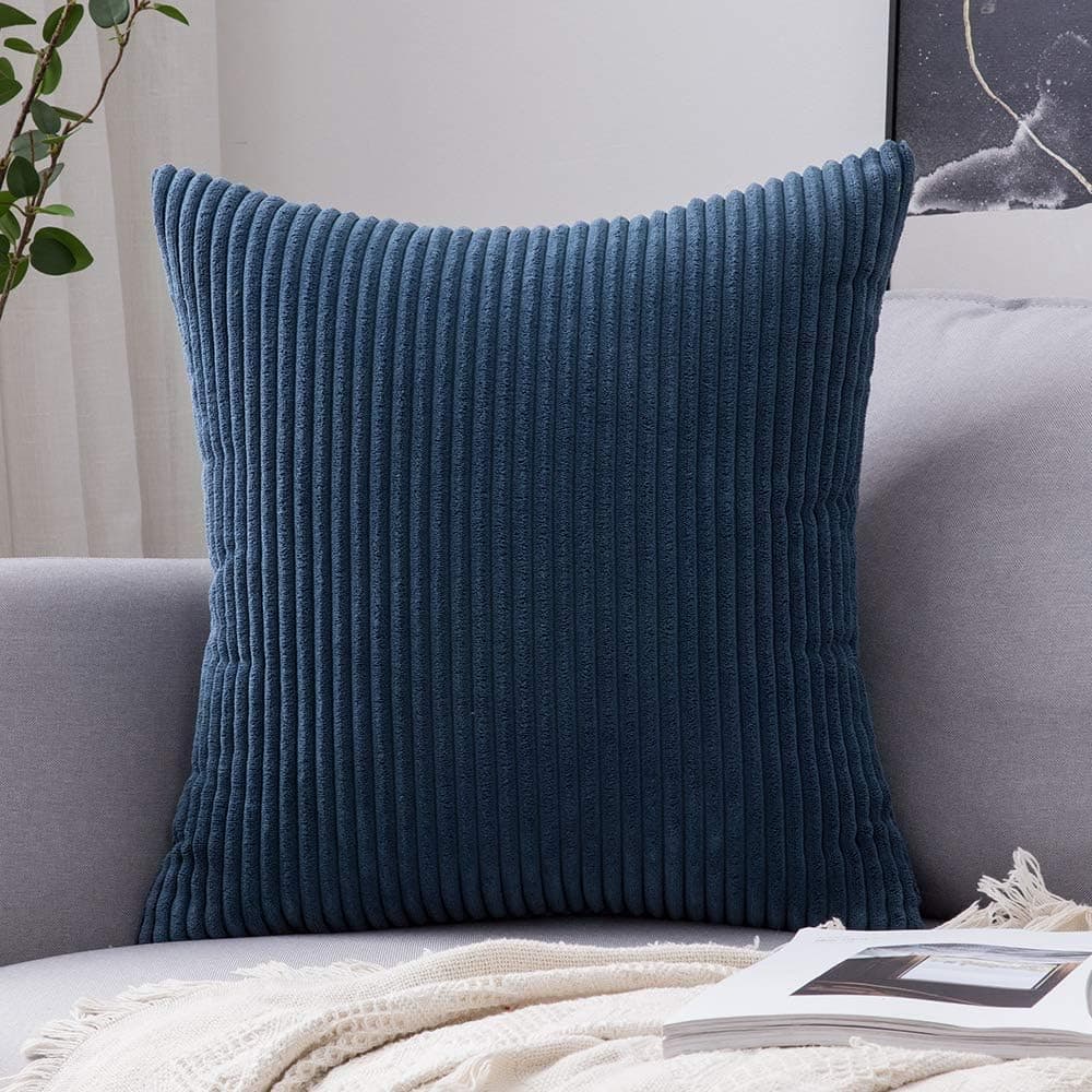 MIULEE Corduroy Soft Soild Decorative Square Throw Pillow Covers Cushion Cases Pillowcases for Couch Sofa Bedroom Car 18 x 18 Inch 45 x 45 cm