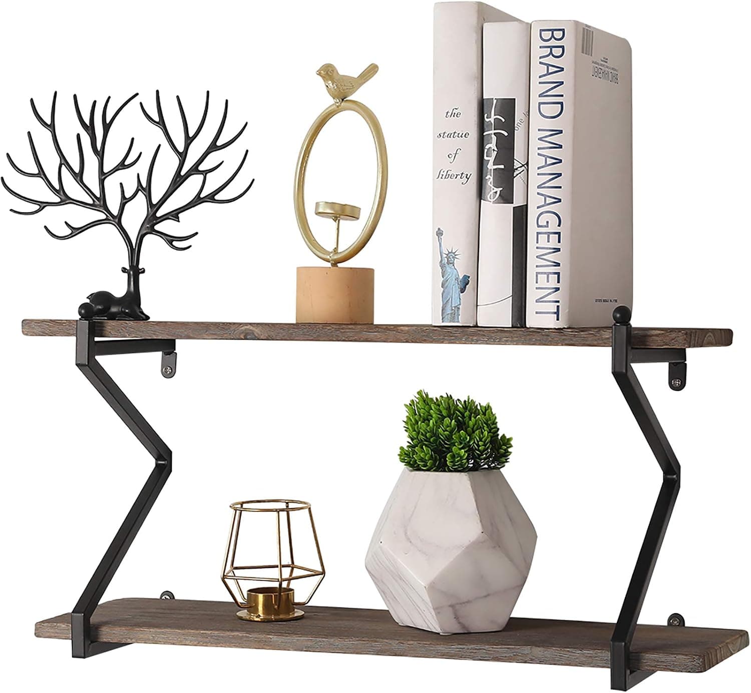 Wipaka 23" Floating Shelves Wall Mounted Rustic Storage Shelves for Bedroom, Bathroom, Kitchen, Office, Living Room, Laundry Room.