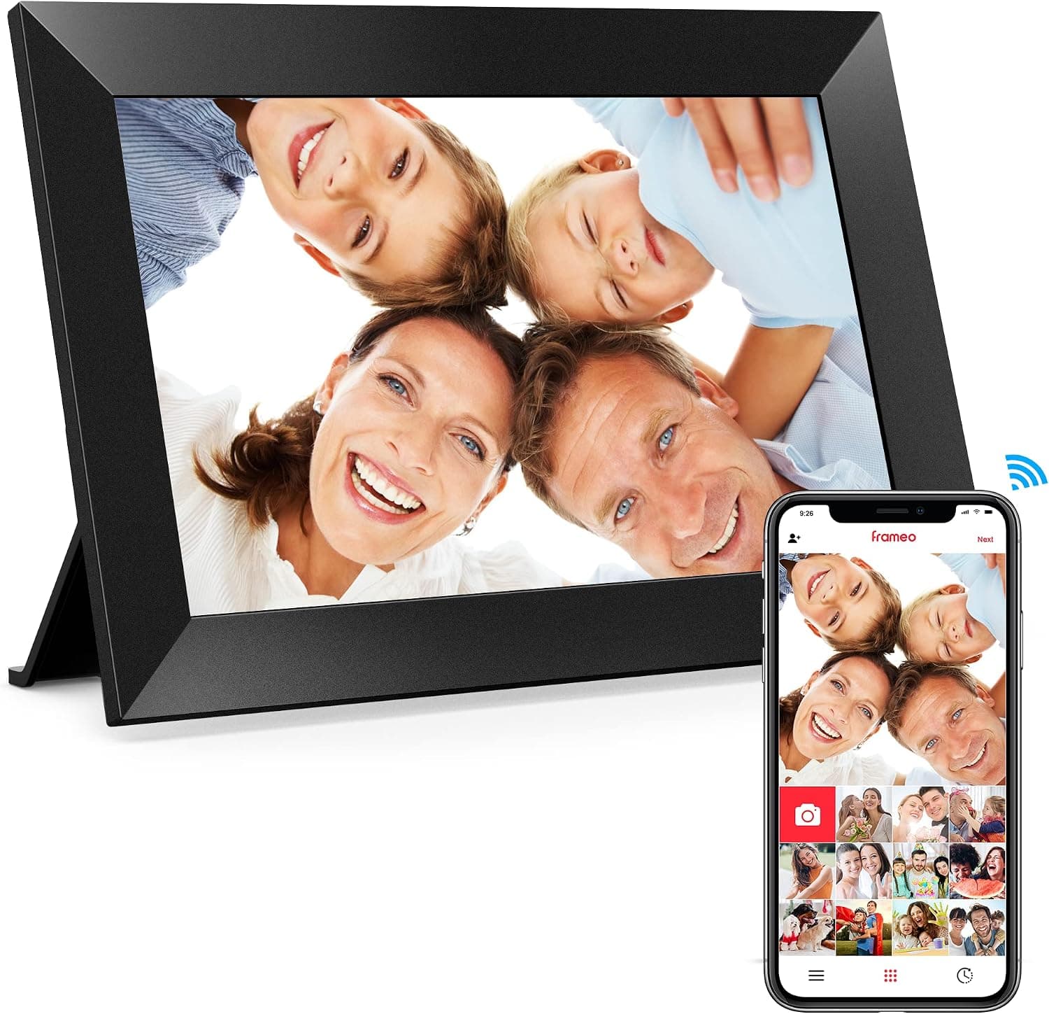 Frameo 10.1 Inch WiFi Digital Picture Frame, 1280x800 HD IPS Touch Screen Photo Frame Electronic, 16GB Memory, Auto-Rotate, Wall Mountable, Share Photos/Videos Instantly via Frameo App from Anywhere
