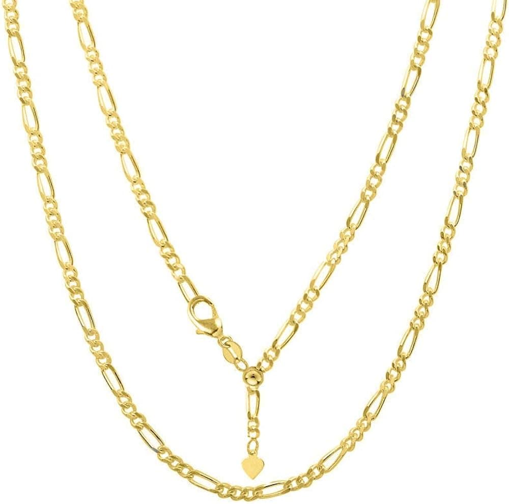 Verona Jewelers Womens 925 Sterling Silver Adjustable Chain Necklace, 2MM Figaro Chain Adjustable Necklace, Bolo Necklace For Women, Slider Necklace For Women