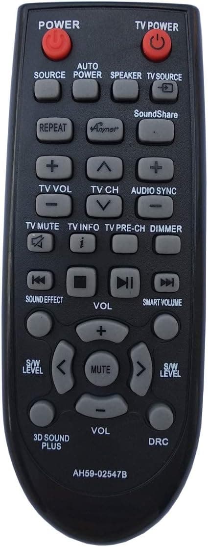 Universal Remote Compatible for Samsung AH59-02547B AH5902547B HWF450 HW-F450 Sound Bar System