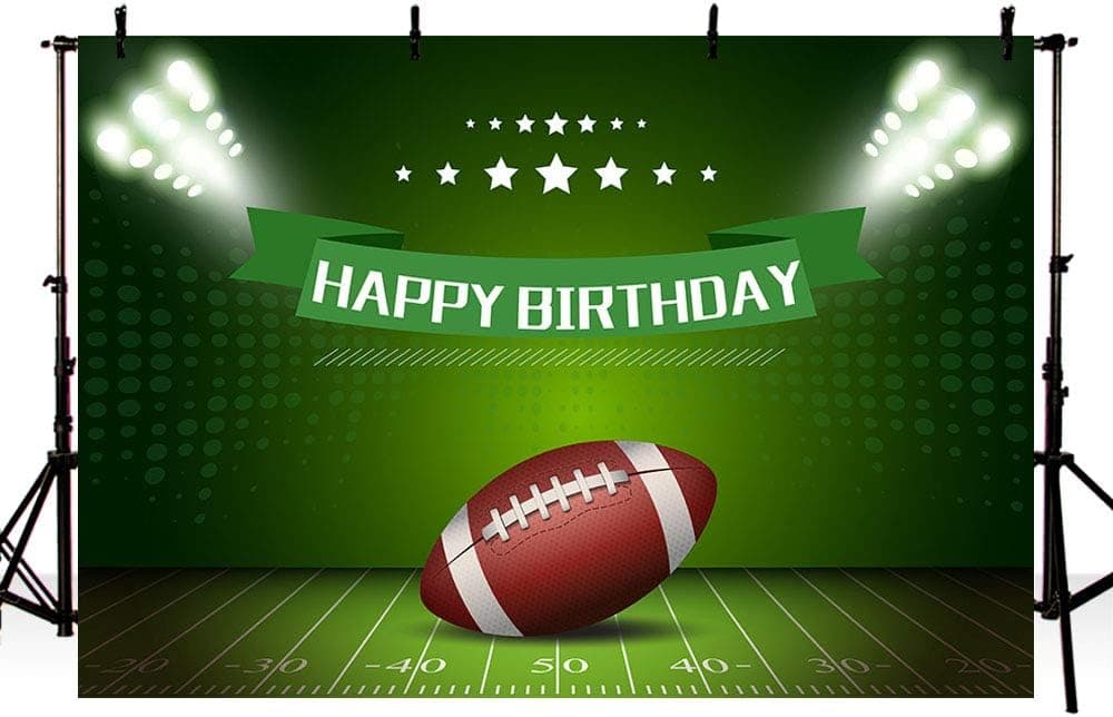 MEHOFOTO American Football Theme Boy Happy Birthday Photography Backdrop Party Decoration Rugby Sports Soccer Field Banner Photo Studio Background 7x5ft