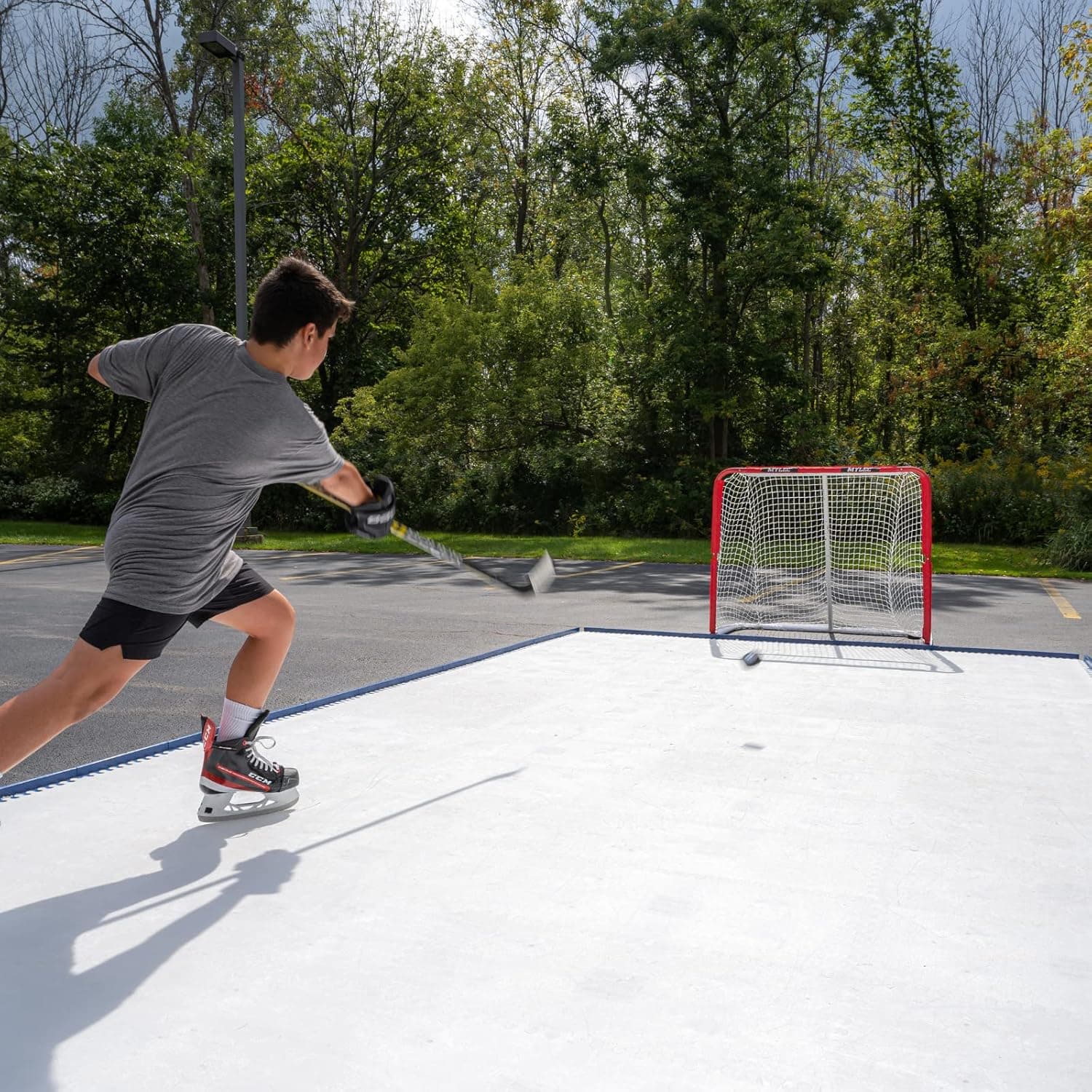 Skate Anytime - Synthetic Ice for Hockey - Skateable Artificial Ice Tiles - Backyard Ice Rink - Expandable