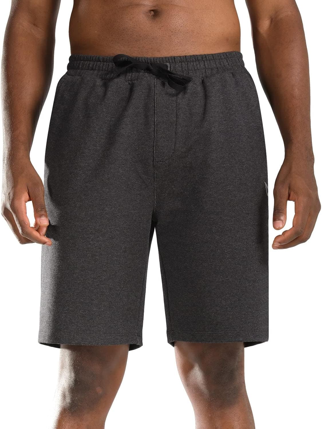 BALEAF Men's 9" Cotton Lounge Shorts with Pockets Pull On Workout Casual Pajama Shorts
