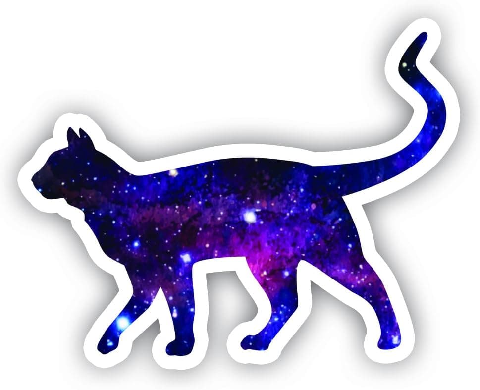 Cat Walking Galaxy Sticker - Laptop Stickers - 2.5" Vinyl Decal - Laptop, Phone, Tablet Vinyl Decal Sticker