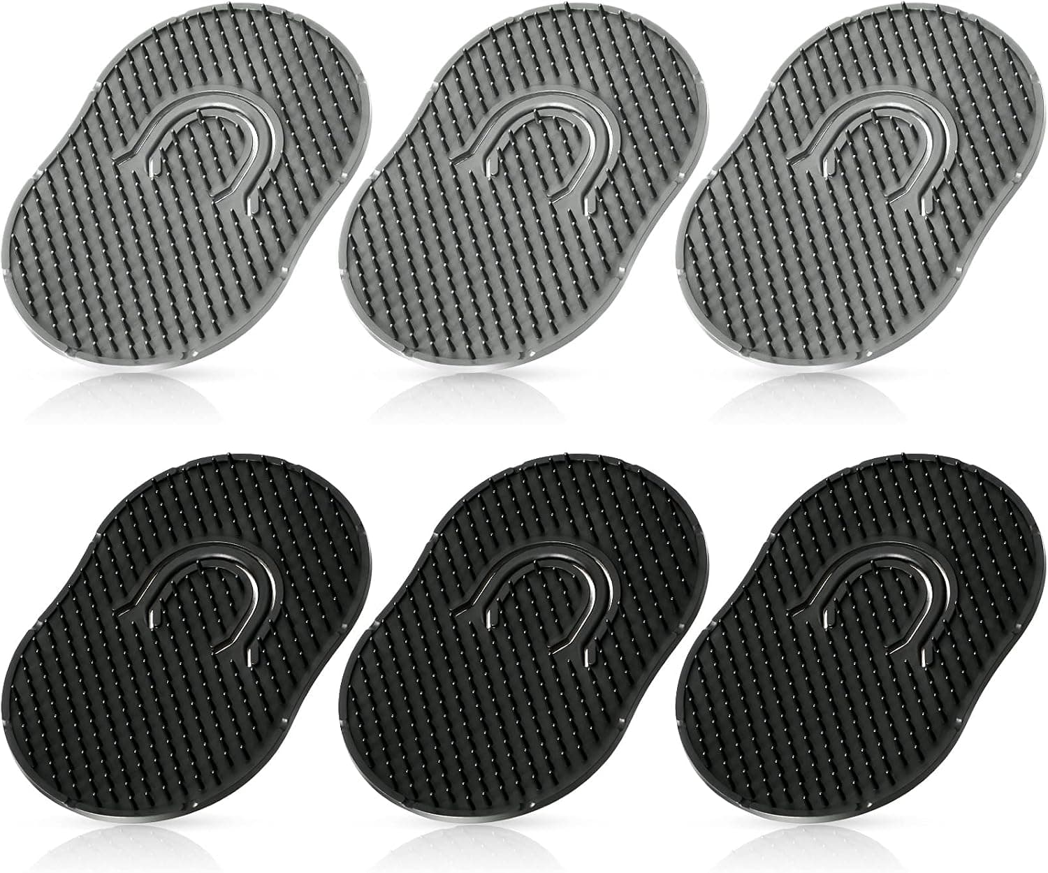 6 Packs Pocket Palm Combs, Shampoo Comb, Massager Hair Brush Comb, Scalp Massager Brush Comb (Black, Grey)
