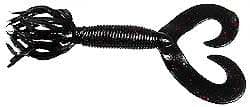 Gary Yamamoto, Skirted Twin Tail Hula Grub, 5", Smoke with Black & Silver Flake