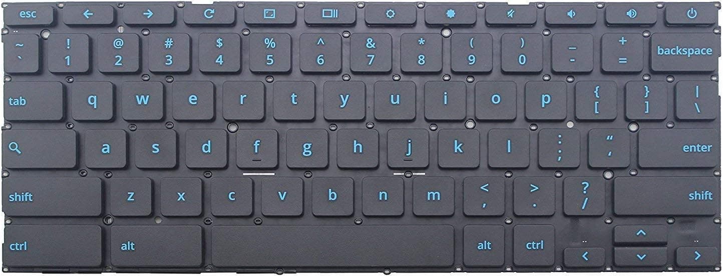 KBR - Replacement Keyboard for ASUS Chromebook C202 C202S C202SA C202SA-YS01 C202SA-YS02 US Layout with Blue Word
