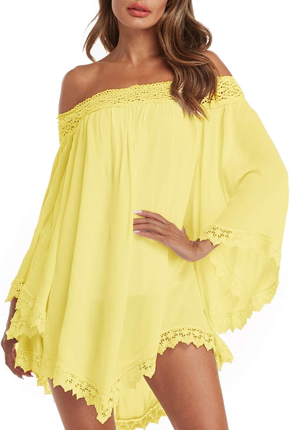 ZANZEA Women Sexy Off Shoulder Blouses Loose Mini Dress Summer Beach Tunic Cover Up Shirt
