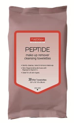 Purederm Makeup Remover Cleansing Towelettes (30 Towelettes Per Pack) (Peptide, 1 pack)