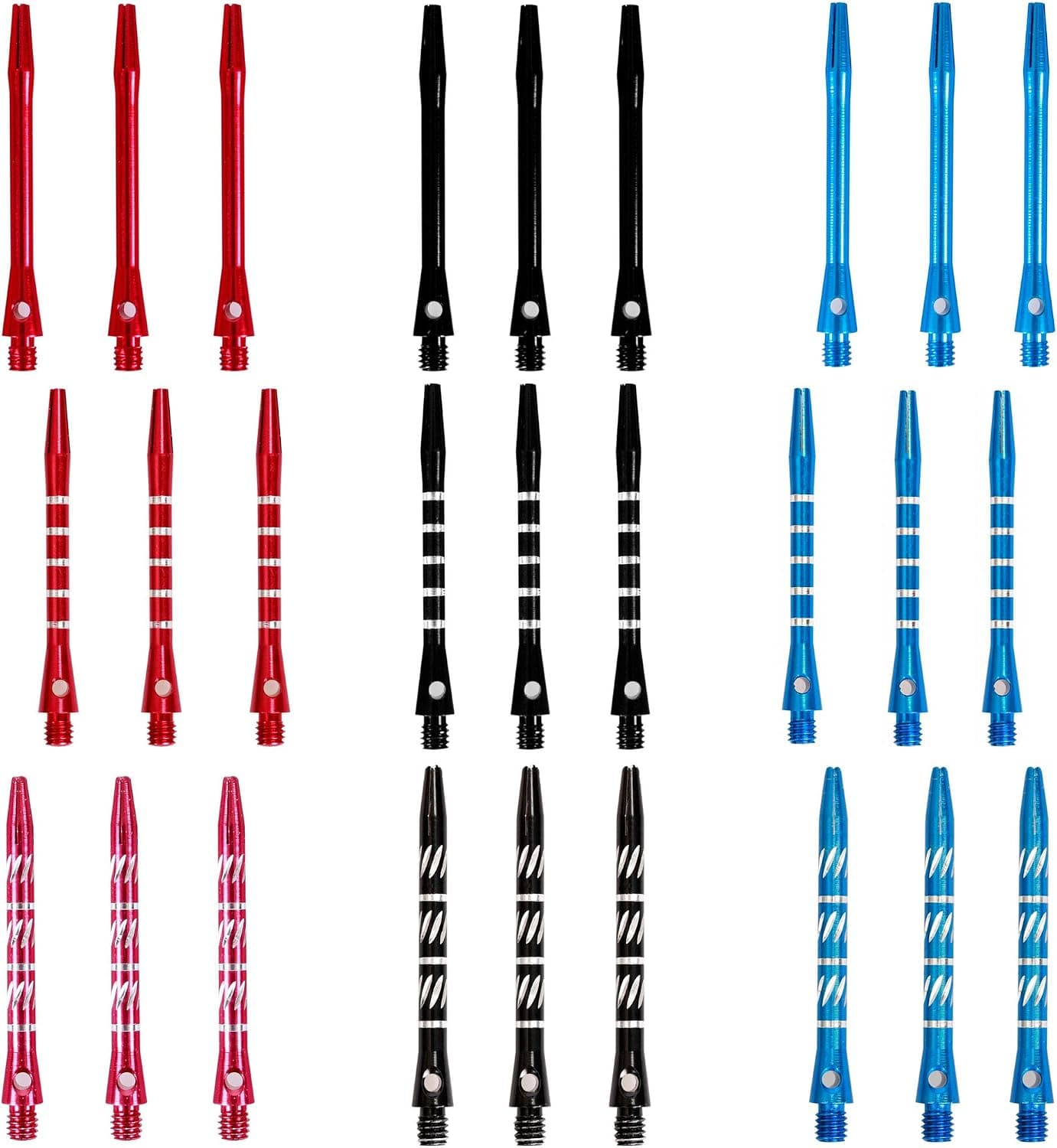 MAXMAU 9 Sets 27 pcs Aluminium Dart Shafts Darts Accessory Hard Metal Stems Alloy Pole Outdoor Sports Professional New
