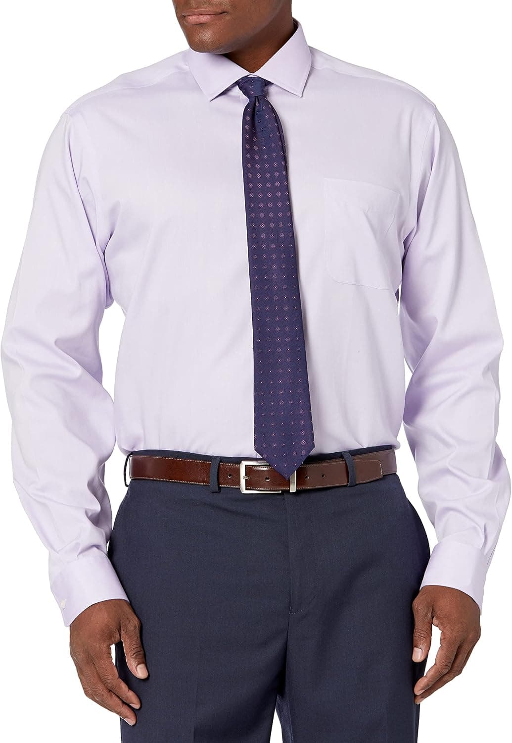 Buttoned Down Men's Classic-Fit Non-Iron Dress Shirt Pocket Spread Collar