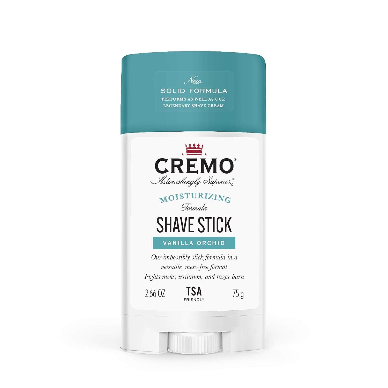 Cremo Vanilla Orchid Moisturizing Shave Stick for Women, Solid Mess-Free Formula, 2.66 Oz
