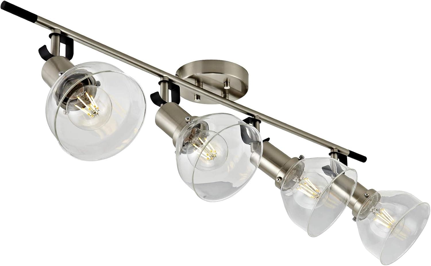 Addington Park 80622 Maisie Track Light, 4, Brushed Nickel with Matte Black Accents