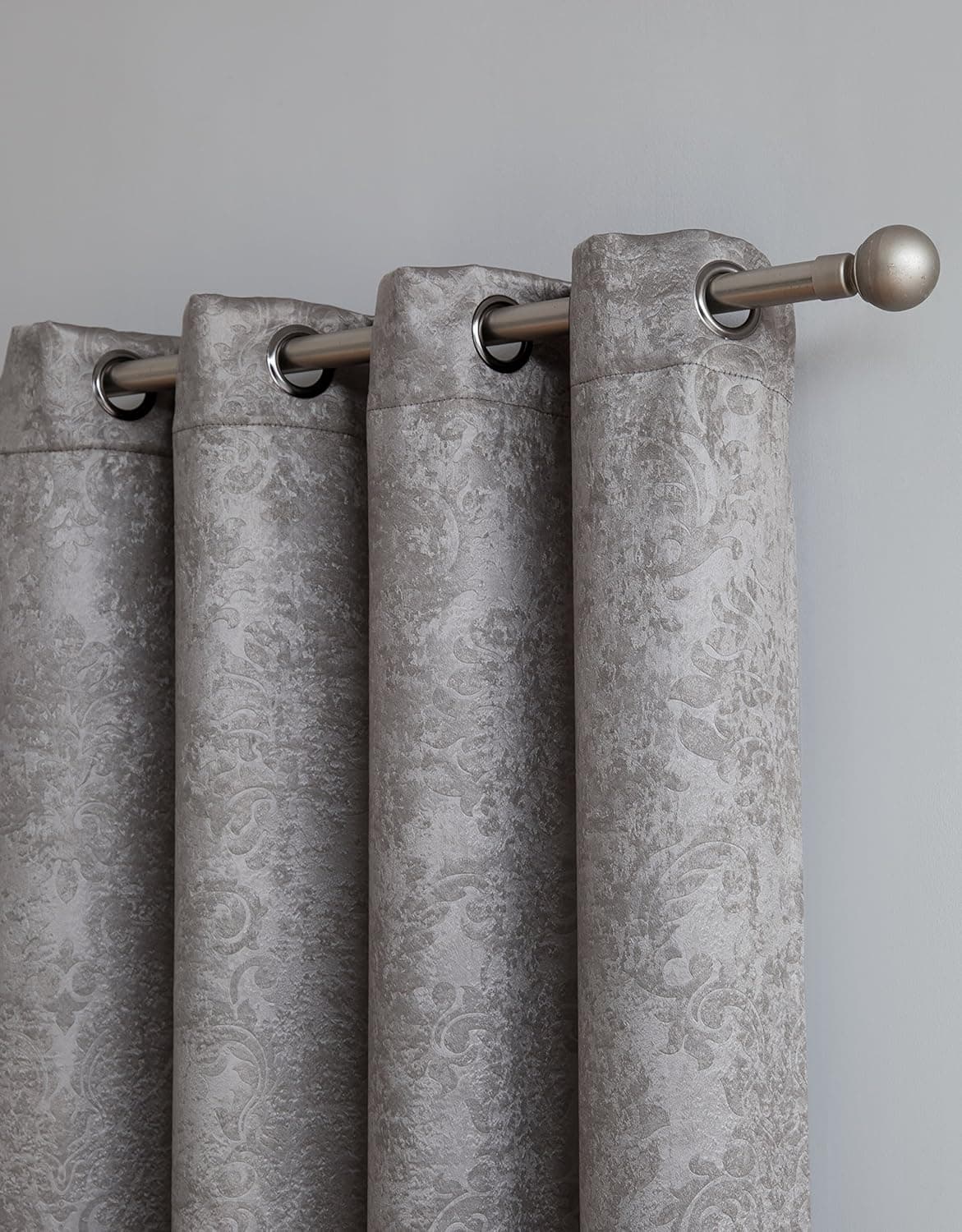 Blackout Weave Embossed Curtain Panels | Block Light And Noise | Best Sleep | Thermal Weaved Room Darkening Fabric Durable Grommets | Premium Curtains And Draperies (1 panel 54x84, Light Grey)