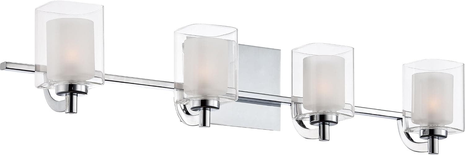 Quoizel KLT8604CLED Kolt Modern Vanity Bath Lighting, 4-Light, LED 18 Watts, Polished Chrome (6" H x 29" W)