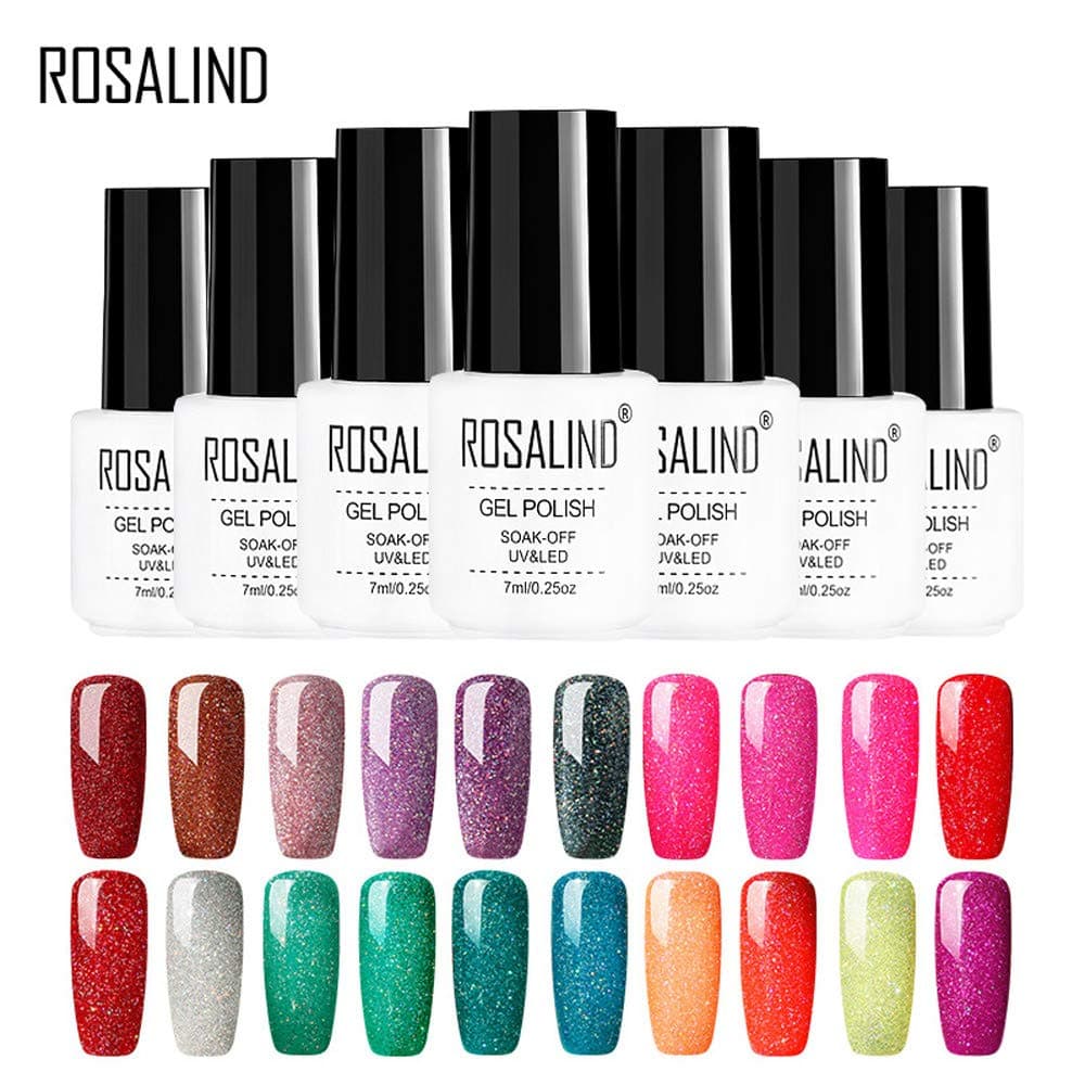 Rainbow Light Therapy,Nail Shining UV Gel Polish Soak Off Nail Art Topcoat Base Coat Gel,Magic starry sky nail Wedding Party Jewelry Accessories Valentines' Day Anniversary Souvenir Gifts for her (A)