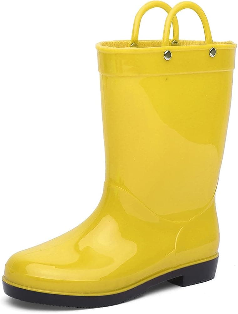 CIOR Toddler Rain Boots Girls Boys Durable PVC Rubber Kids Waterproof Shoes