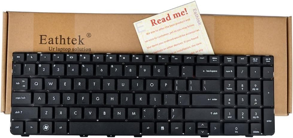 Eathtek Replacement Keyboard for HP Probook 4530s 4535s 4730s Series Black US Layout; Compatible with part numbers 638179-001 MP-10M13US-930 6037B0056601 646300-001