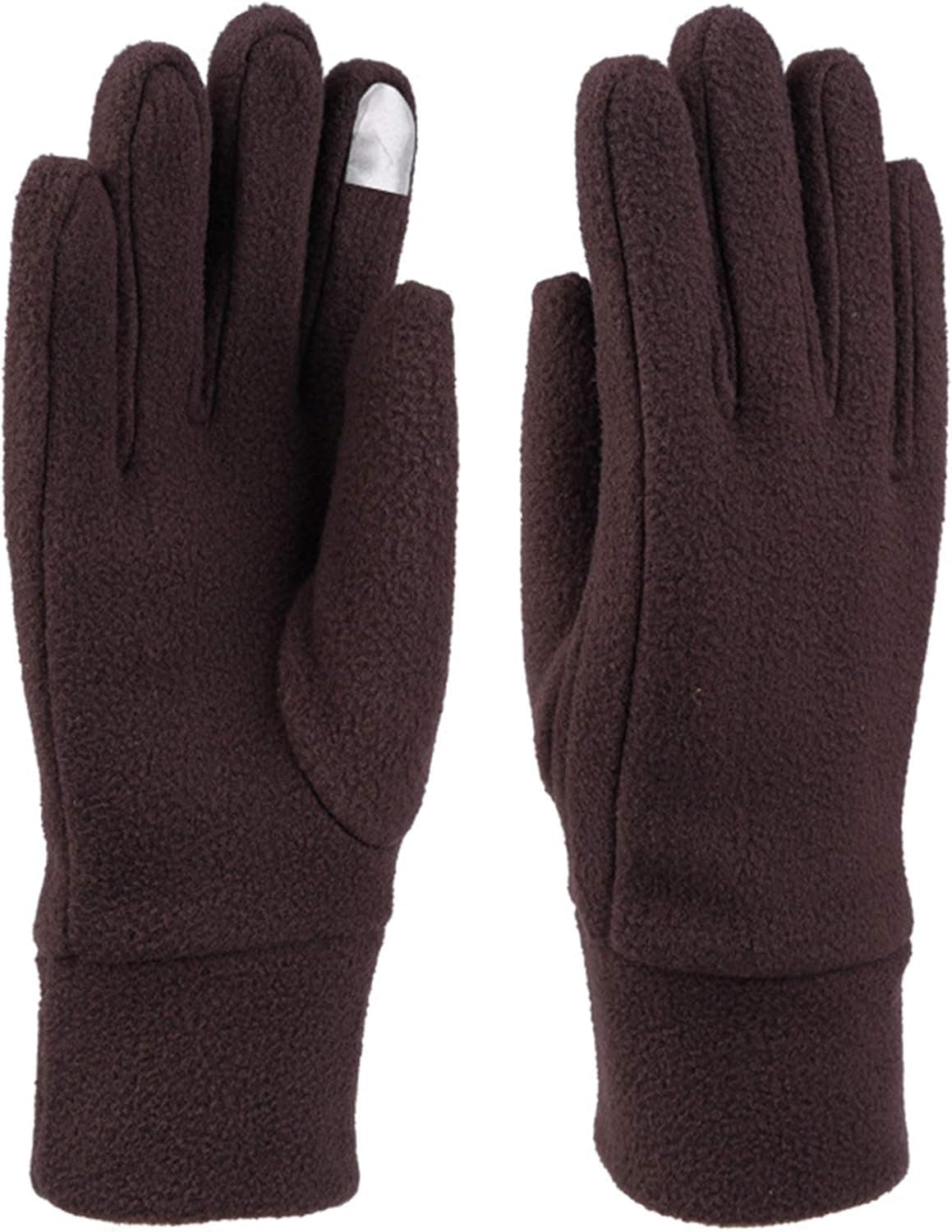 KOMOREBI Winter Warm Gloves for Women&Men,Touch Screen Winter Gloves,Unisex Windproof Polar Fleece Gloves,Anti Slip Full Fingers Gloves (Woman, Coffee)