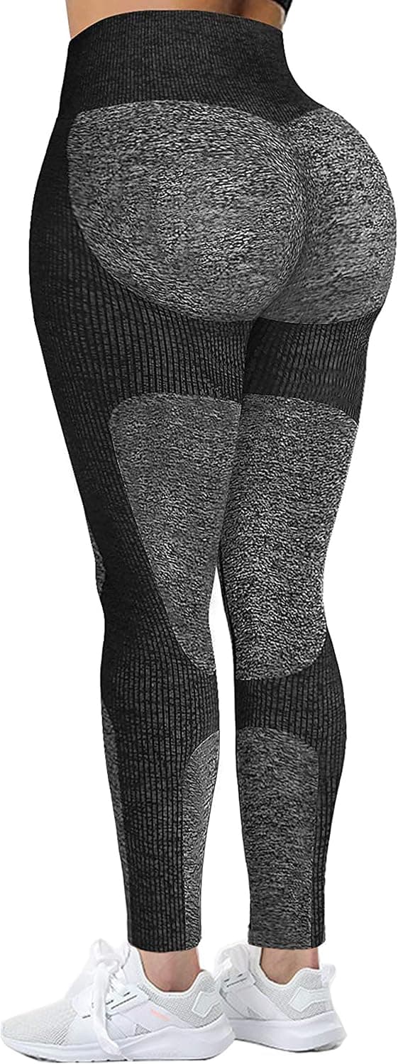 Womens High Waisted Seamless Leggings Tummy Control Workout Gym Athletic Yoga Pants Butt Lift Compression Skinny Tights