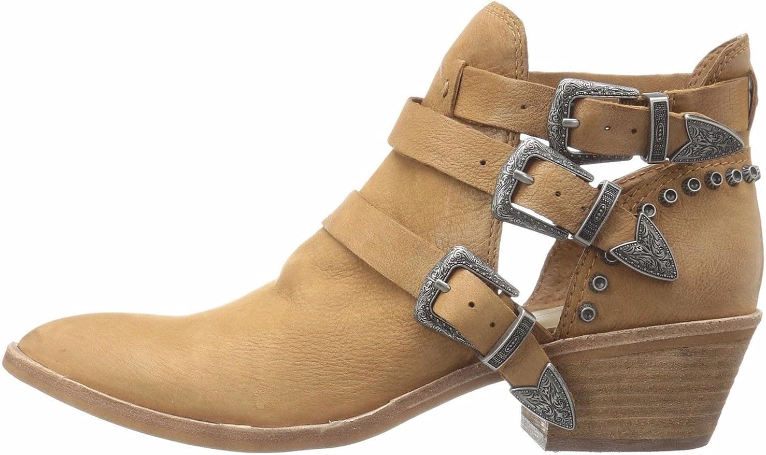 Dolce Vita Spur Women's Chunky Heel Ankle Booties Distressed Nubuck (10, Saddle)