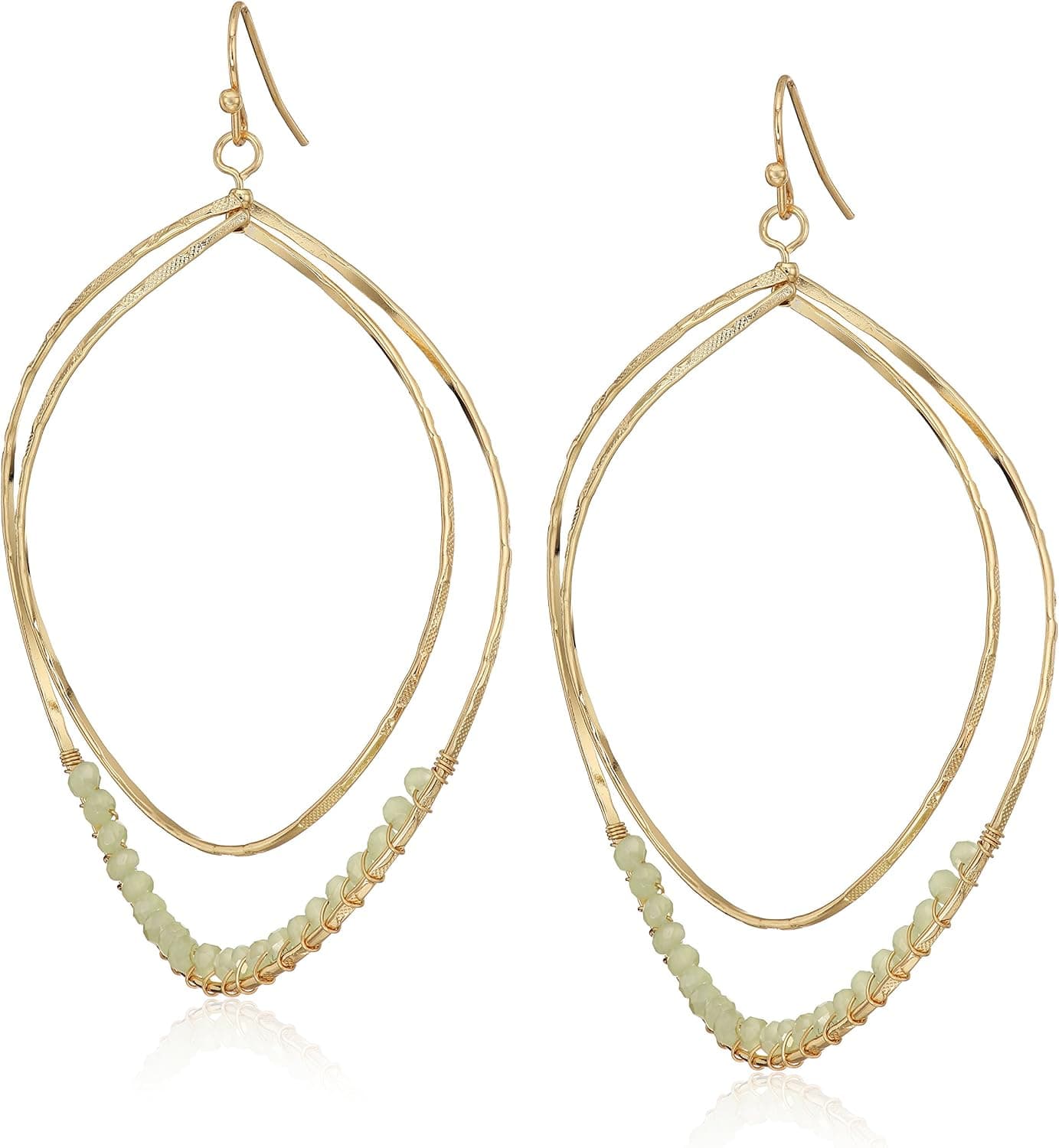 Panacea Mint Crystal Twist Teardrop Hoop Earrings