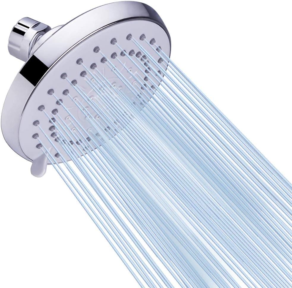 Shower Head High Pressure Rain Fixed Showerhead Rainfall 5-Setting with Adjustable Swivel Ball Joint - Relaxed Shower Experience Even at Low Water Flow & Pressure NearMoon